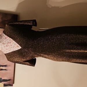 NWT Elegant Open Back Brown and Gold Women's Dress. Size S